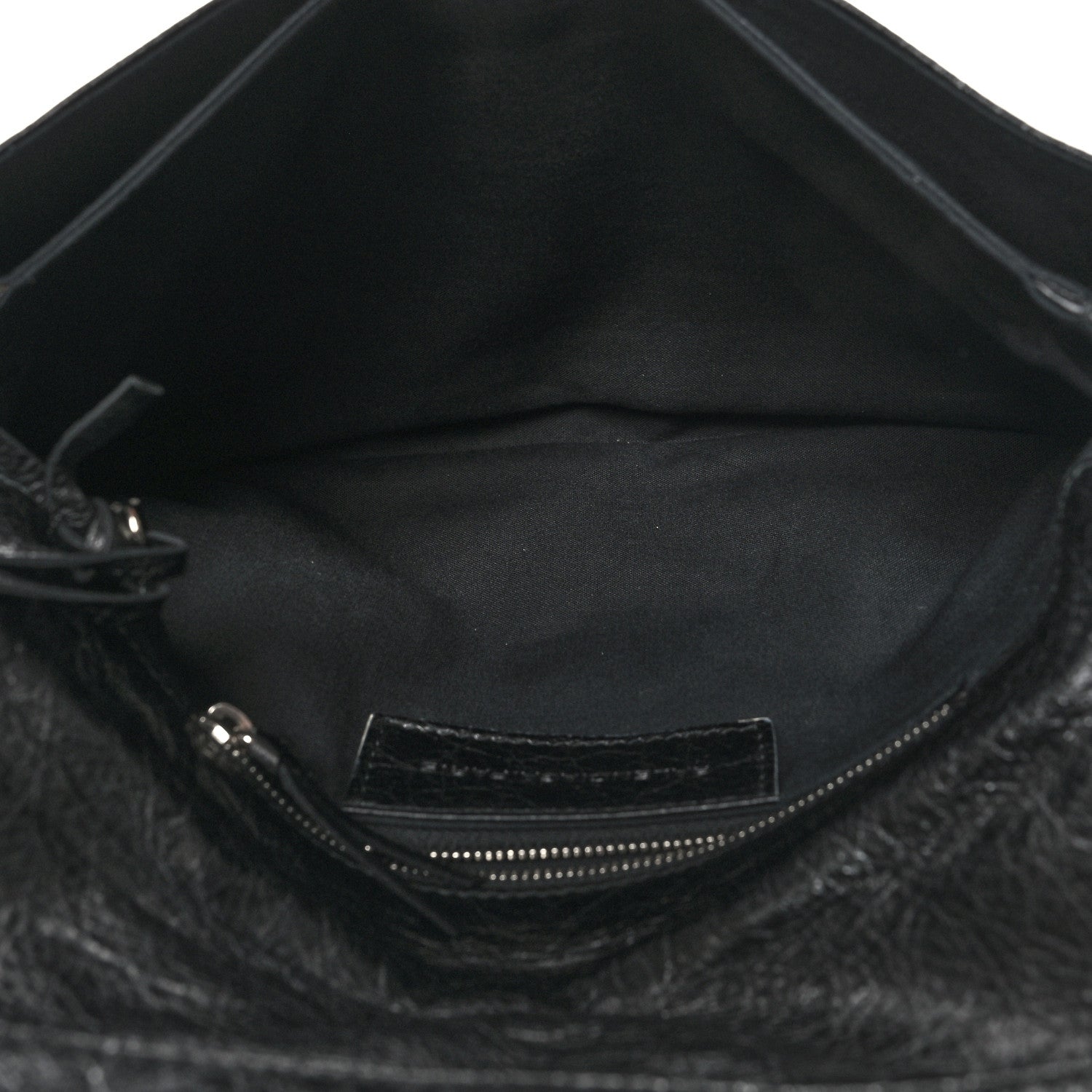 Balenciaga Agneau Silver Metallic Edge Hardware Envelope Clutch Black 7 of 12