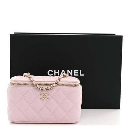 Chanel Caviar Quilted Small Tiny CC Vanity Case With Chain Light Pink 10 of 10