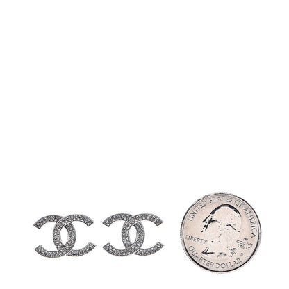 Chanel Crystal Palais Garnier CC Earrings Silver 2 of 5