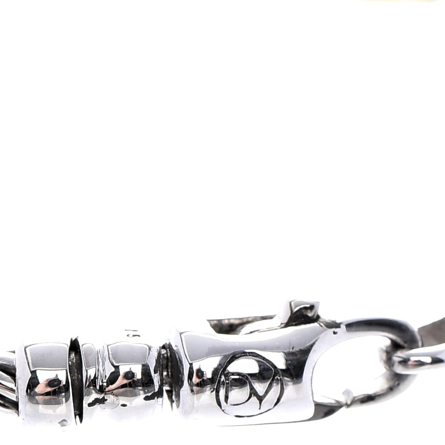 Sterling Silver 18K Yellow Gold Diamond 3mm Cable Classics Two Station Bracelet