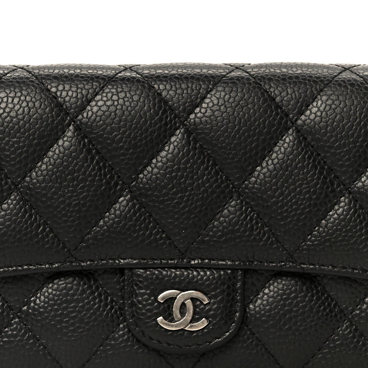 Chanel Caviar Quilted Large Gusset Flap Wallet Black 9 of 9