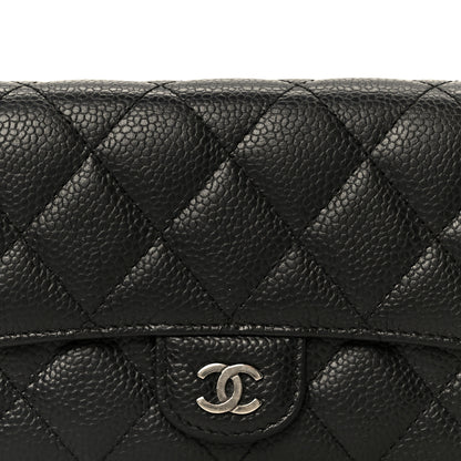 Chanel Caviar Quilted Large Gusset Flap Wallet Black 9 of 9
