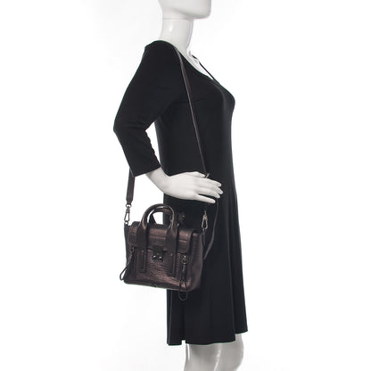 3.1 Phillip Lim 3.1 Metallic Textured Calfskin Mini Pashli Satchel Burgundy 2 of 9