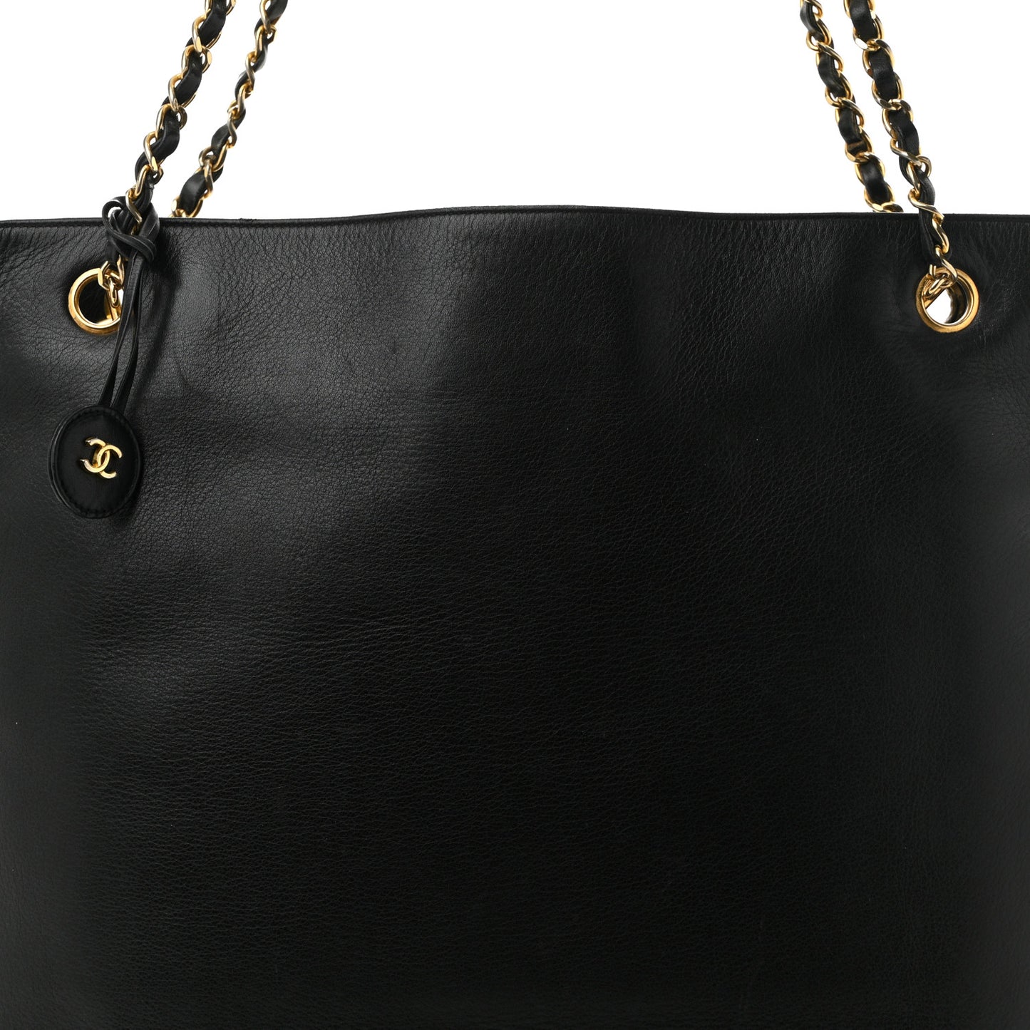 Lambskin Shopping Tote Black