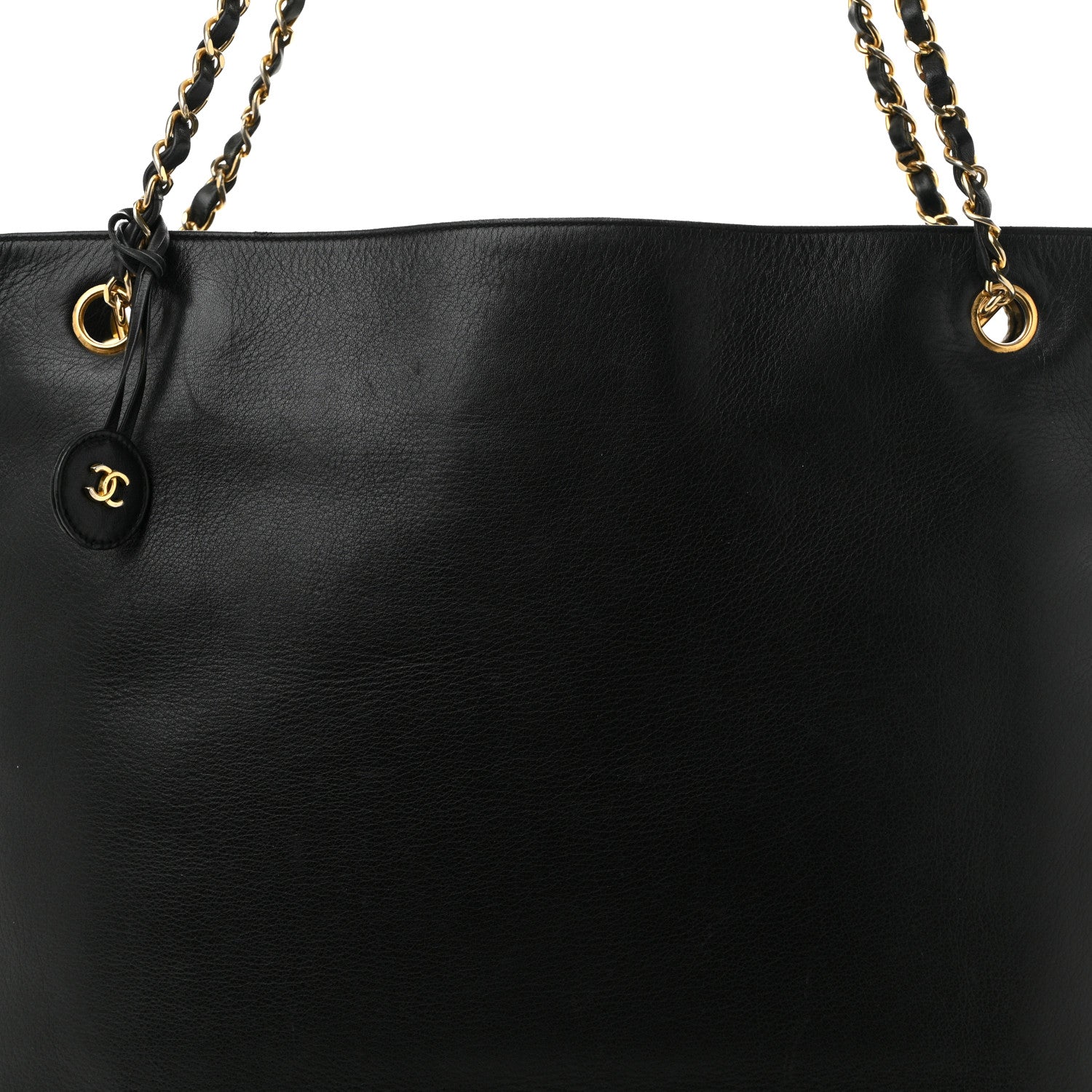 Chanel Lambskin Shopping Tote Black 9 of 12