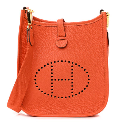 Hermes Taurillon Clemence Evelyne TPM Orange 1 of 10