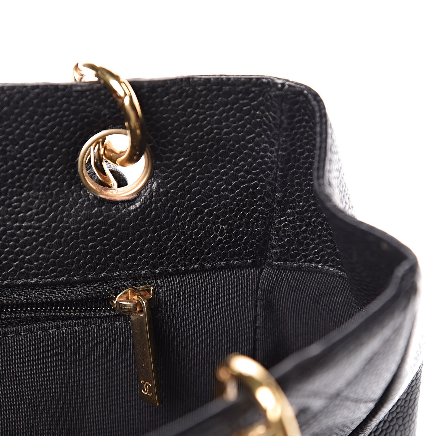 Caviar Quilted Petit Shopping Tote PST Black