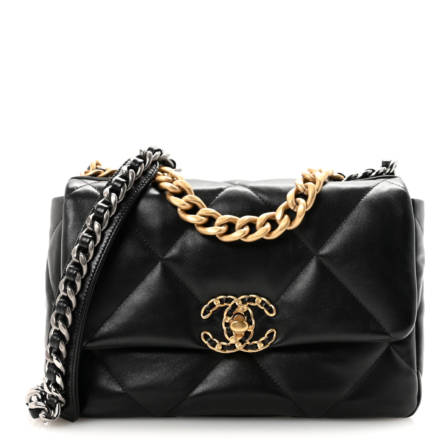 Chanel Lambskin Quilted Medium Chanel 19 Flap Black 1 of 10