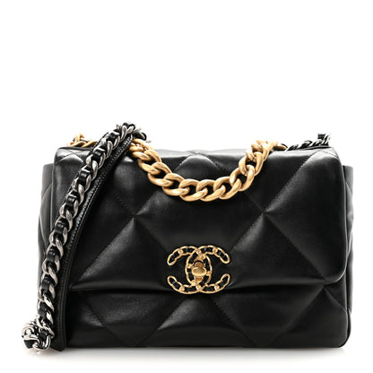 Chanel Lambskin Quilted Medium Chanel 19 Flap Black 1 of 10