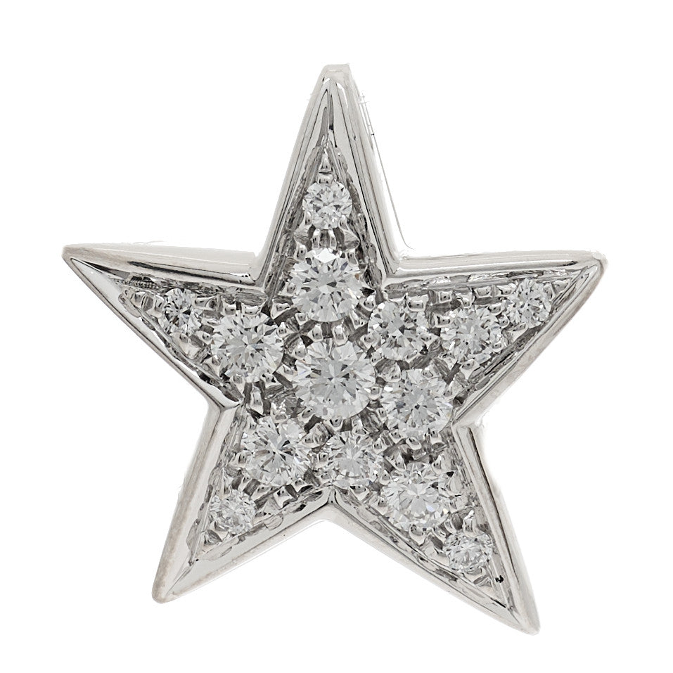 Chanel 18K White Gold Diamond Comete Geode Pendant 1 of 4