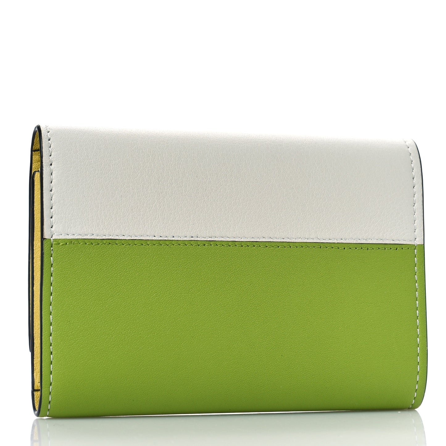 X SPIRITED AWAY Calfskin Otori-Sama Small Vertical Wallet Soft White Lemon Zest
