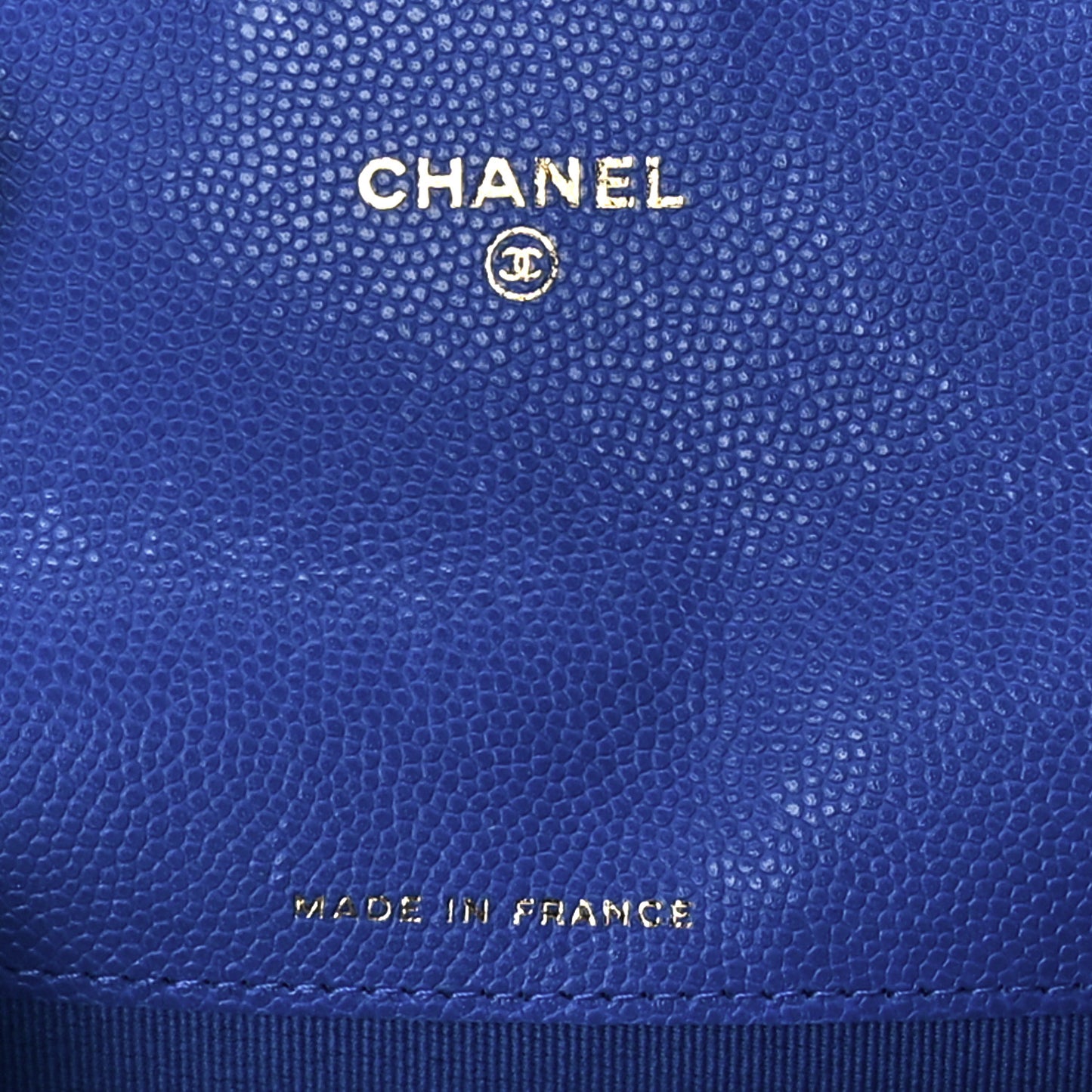 Caviar Quilted Flap Card Holder Wallet Blue
