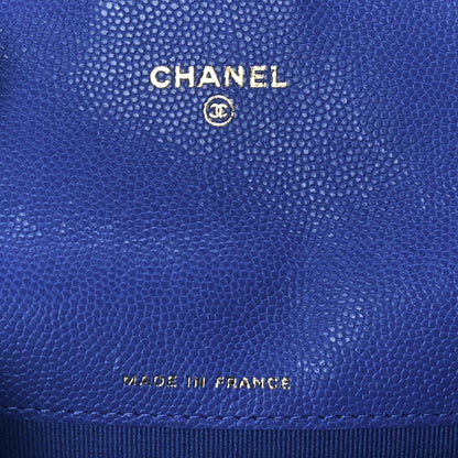 Chanel Caviar Quilted Flap Card Holder Wallet Blue 5 of 11