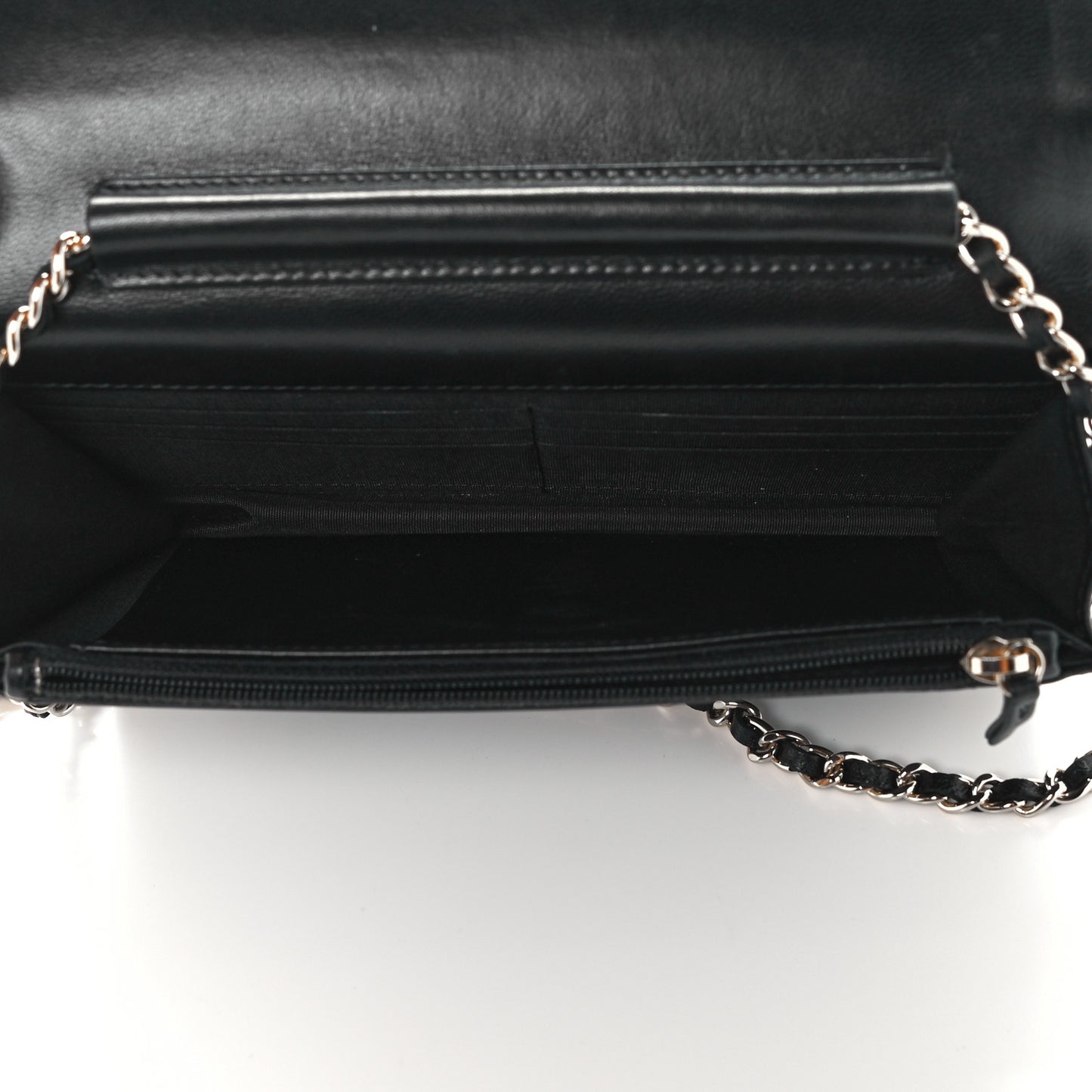 Lambskin Quilted All About Chanel Wallet On Chain WOC Black