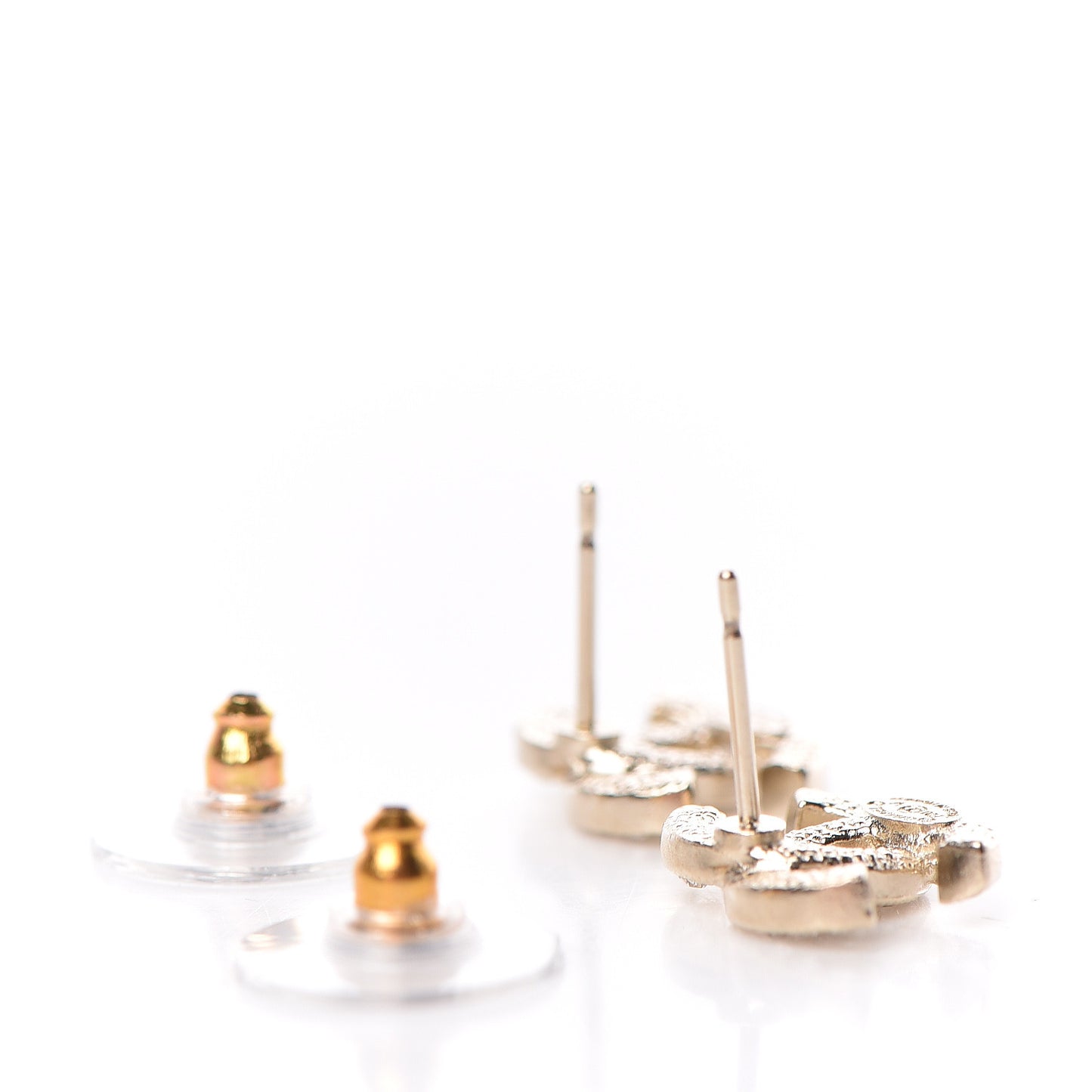 Crystal Mini CC Earrings Light Gold