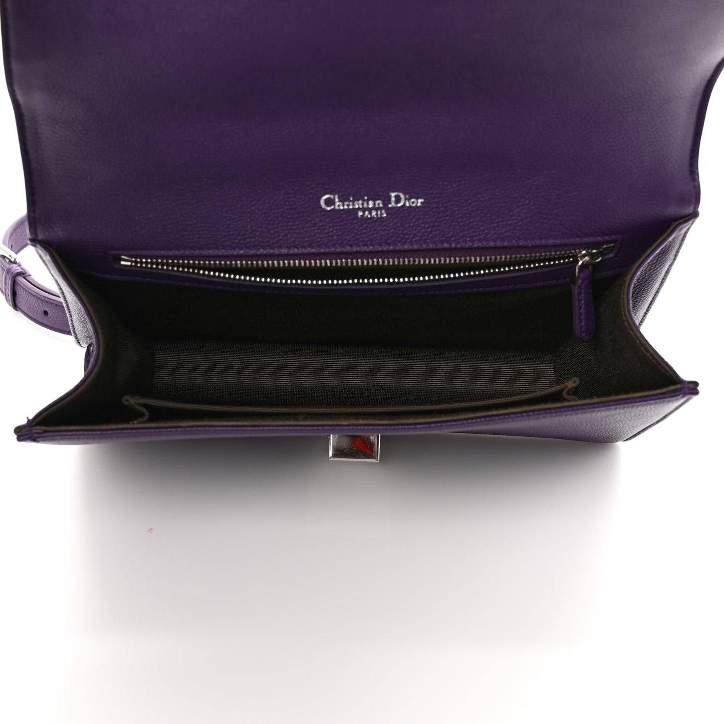 Grained Calfskin Medium Diorama Flap Bag Purple