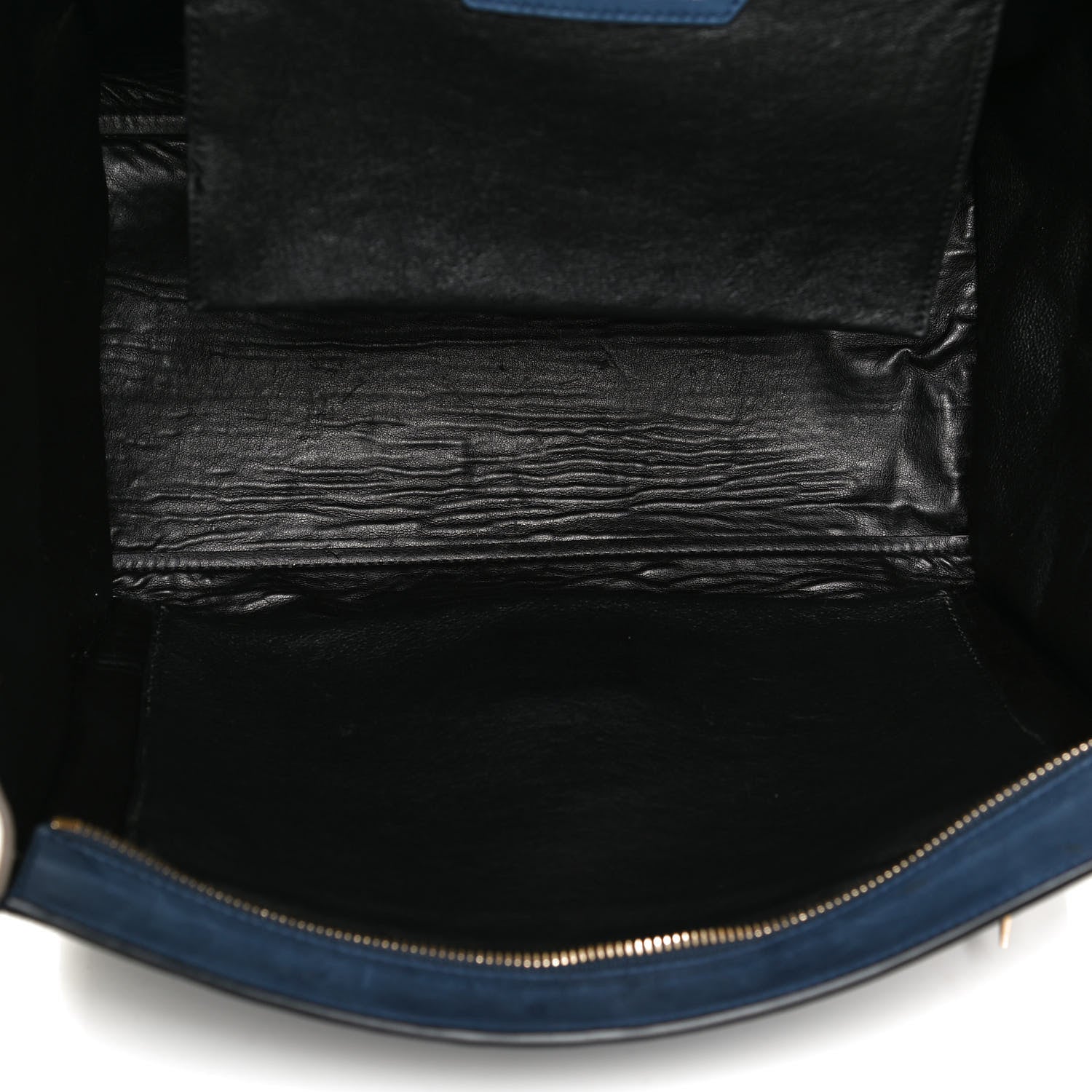 Celine Smooth Calfskin Suede Medium Bi-Color Trapeze Blue 9 of 12