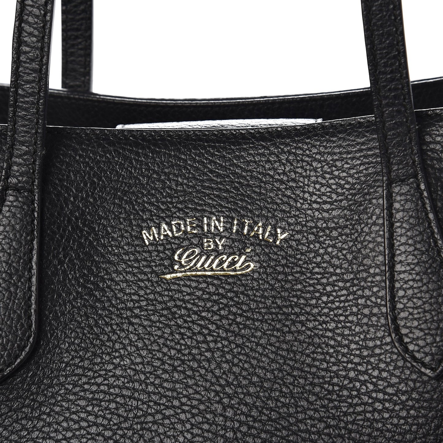 Pebbled Calfskin Small Swing Tote Black