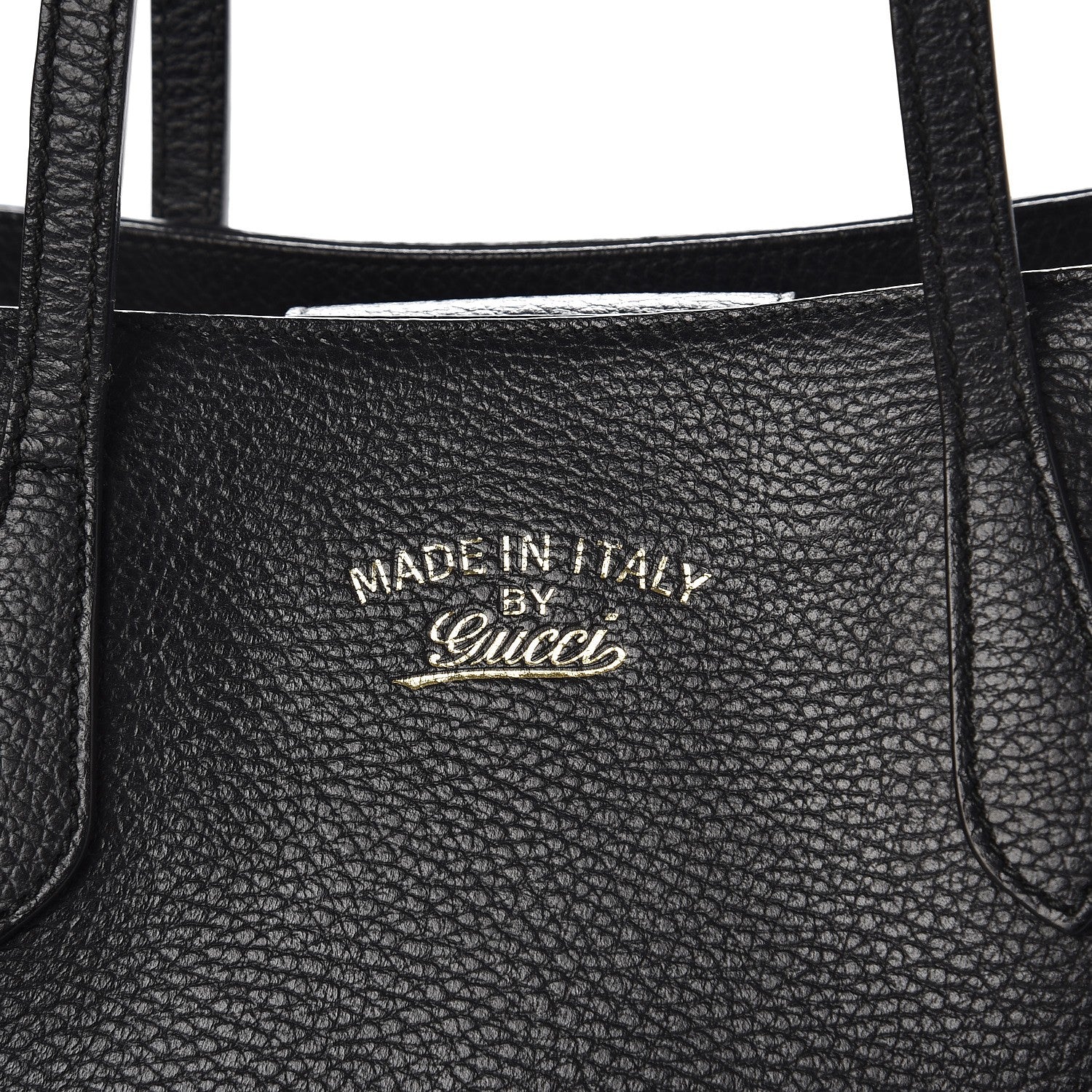 Gucci Pebbled Calfskin Small Swing Tote Black 8 of 14