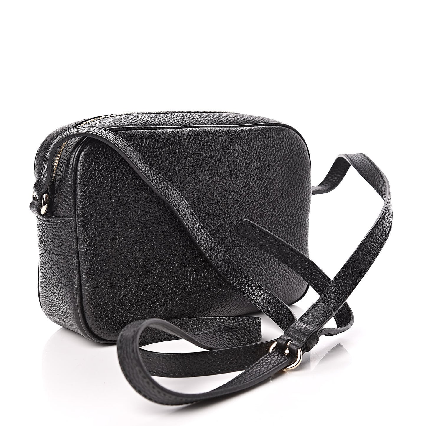 Pebbled Calfskin Small Soho Disco Bag Black