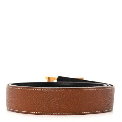 Hermes Box Togo 32mm H Belt 90 Black Gold 2 of 13