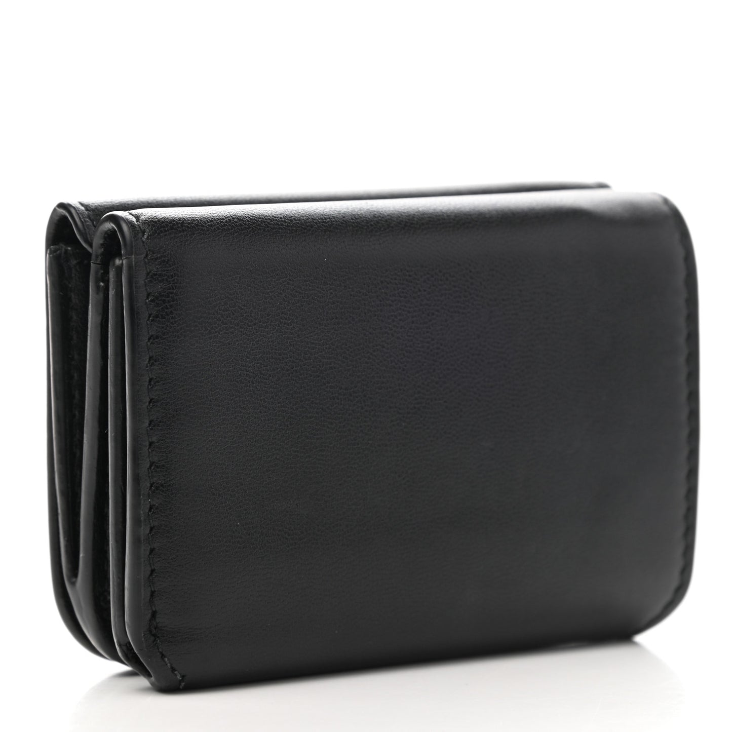 Calfskin Logo Mini Cash Wallet Black