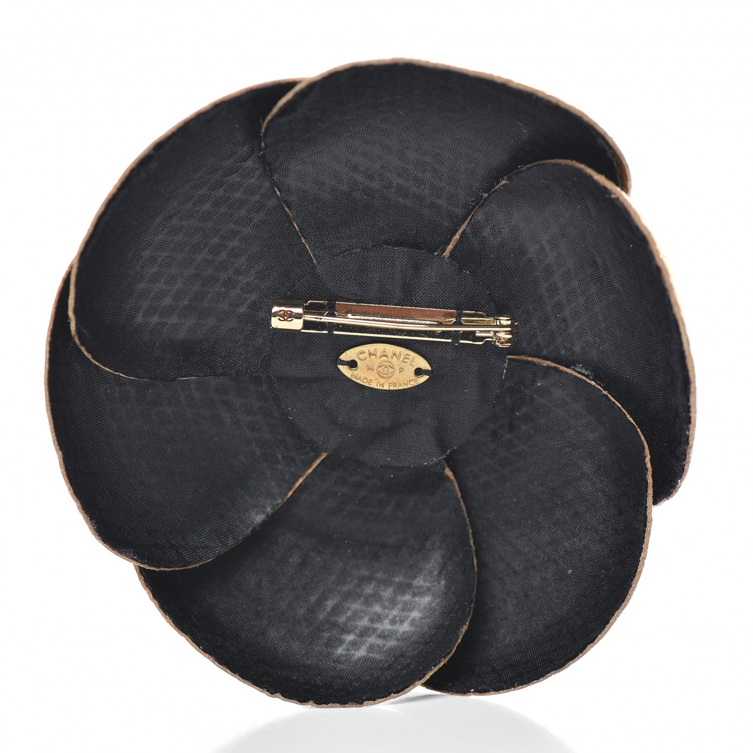 Chanel Metallic Lambskin Pearl Camellia Brooch Gold Silver 3 of 4
