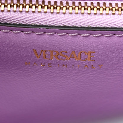 Versace Calfskin Medium La Medusa Top Handle Handbag Light Blue 6 of 11