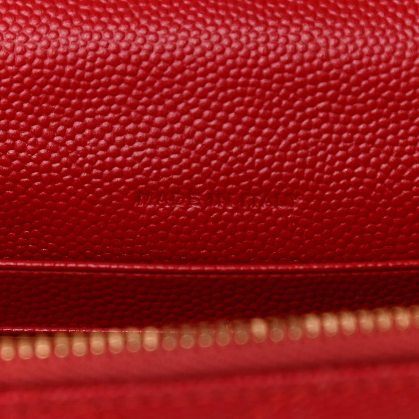 Grain De Poudre Matelasse Chevron Monogram Envelope Chain Wallet New Red