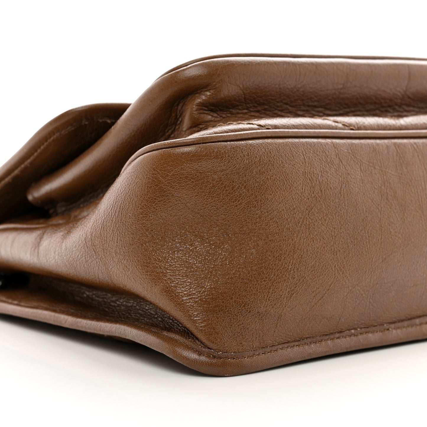 Crinkled Calfskin Matelasse Monogram Medium Niki Chain Satchel Tan Brown