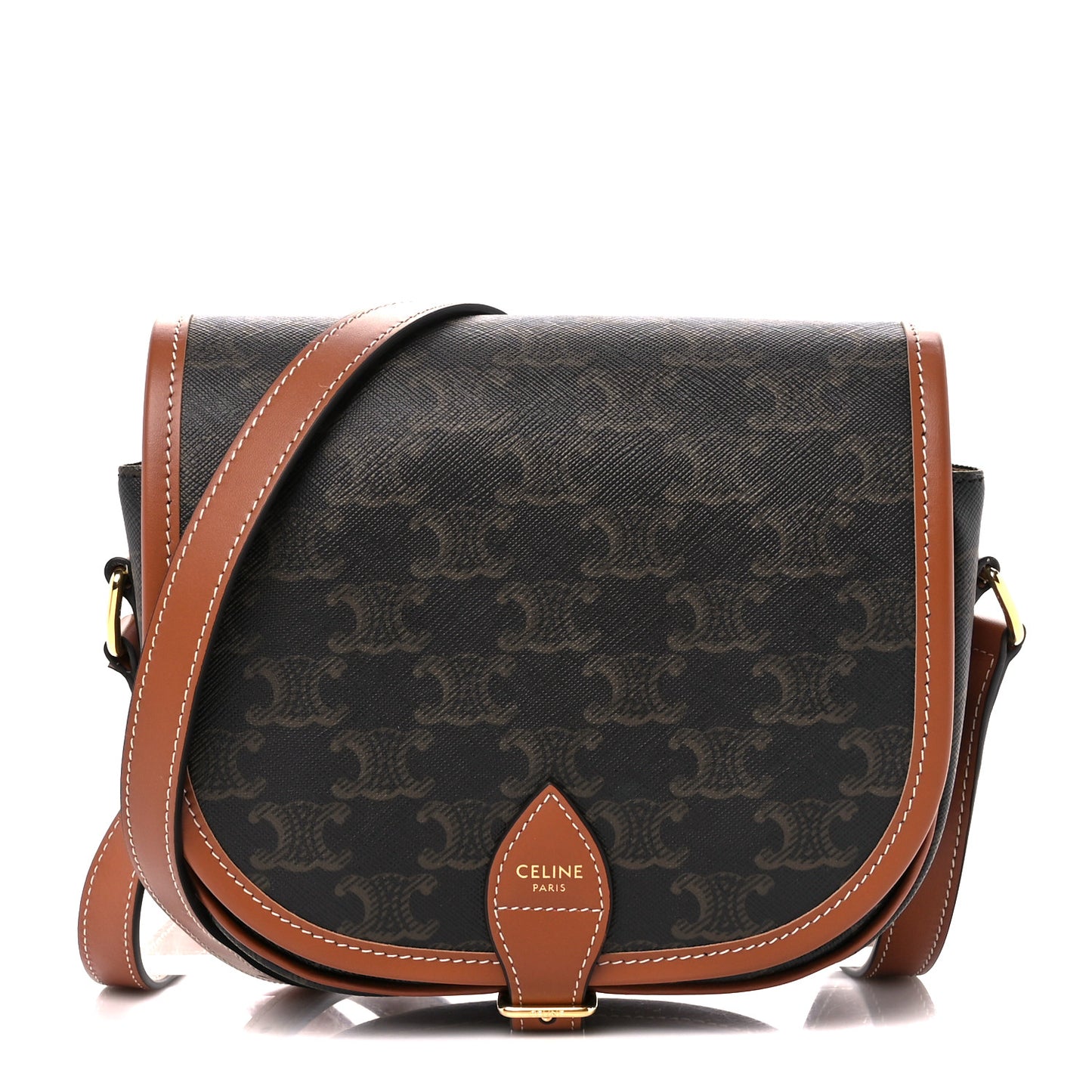 Triomphe Canvas Medium Folco Bag Tan