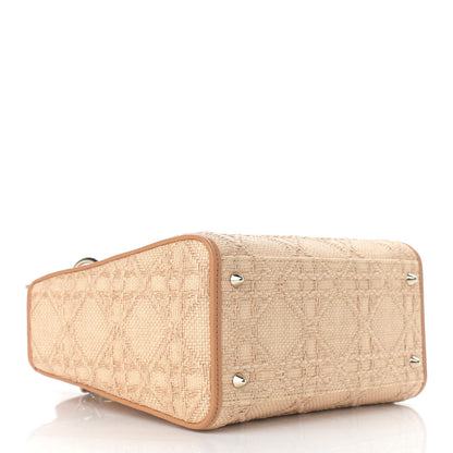 Christian Dior Raffia Medium Lady Dior Bag Beige 4 of 10