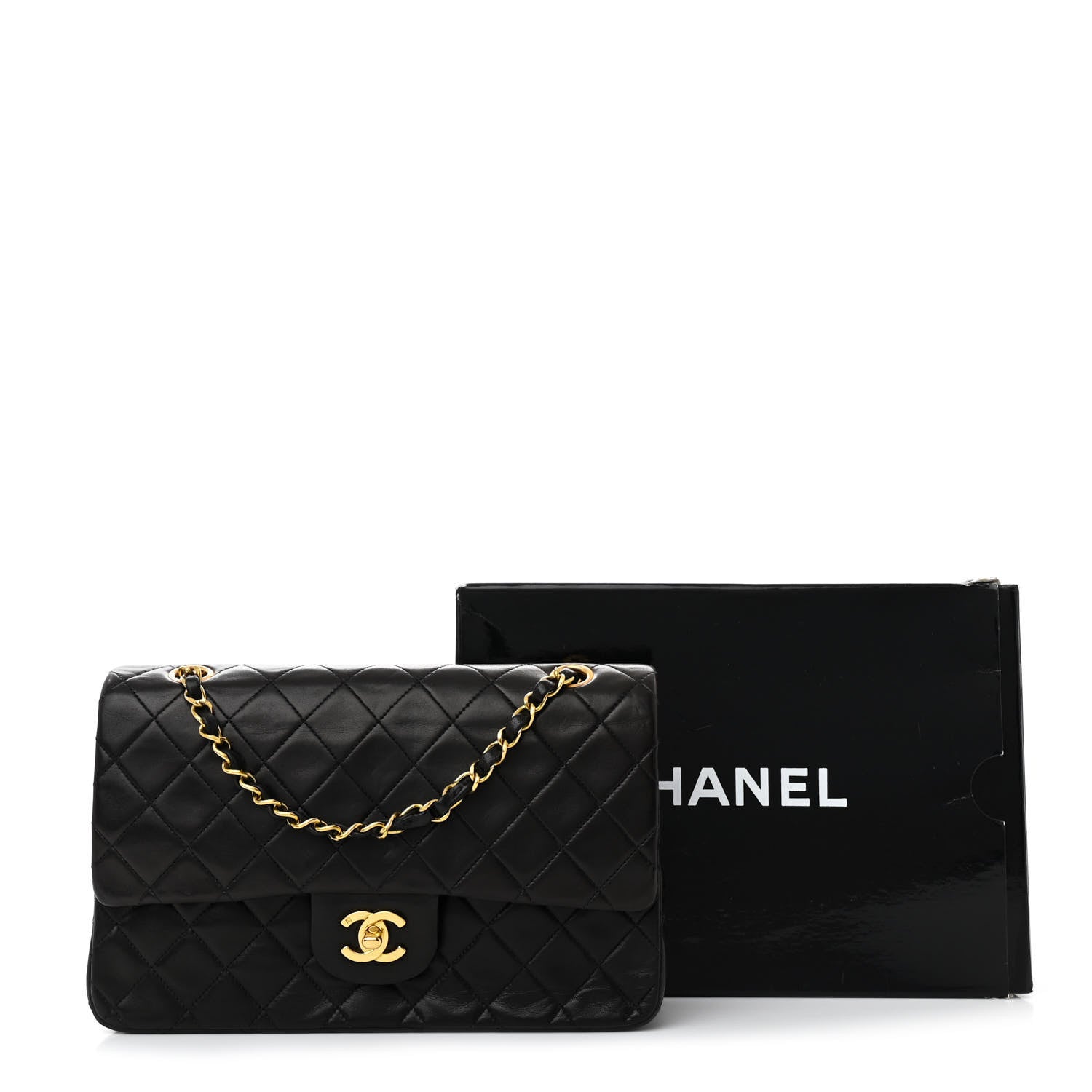Chanel Lambskin Quilted Medium Double Flap Black 15 of 15