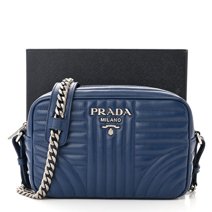 Prada Soft Calfskin Diagramme Crossbody Bag Bleuette 13 of 13