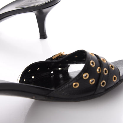 Gucci Calfskin Grommet Buckle Slide Sandal 7.5 Black 16 of 18