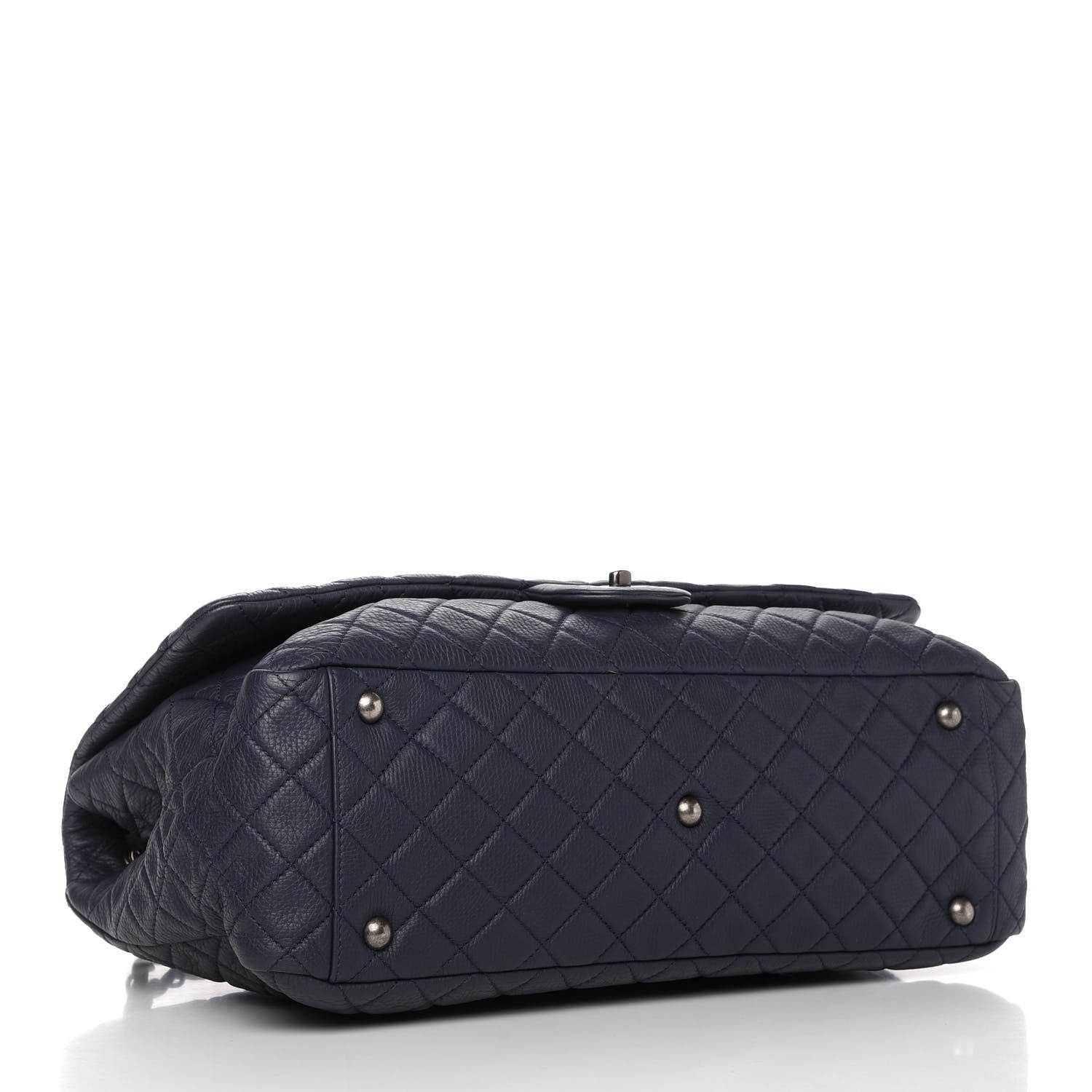 Chanel Calfskin Quilted XXL Travel Flap Bag Navy 4 of 10