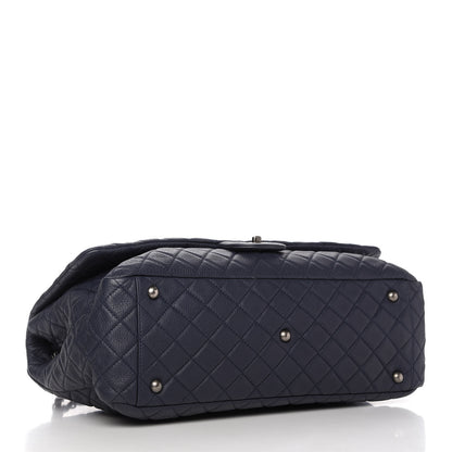 Chanel Calfskin Quilted XXL Travel Flap Bag Navy 4 of 10