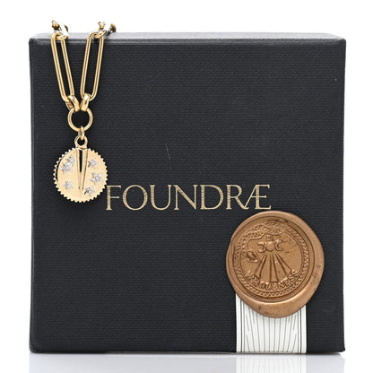 Foundrae 18K Yellow Gold Diamond Baby Resilience Medallion Extended Clip Chain Bracelet 4 of 4