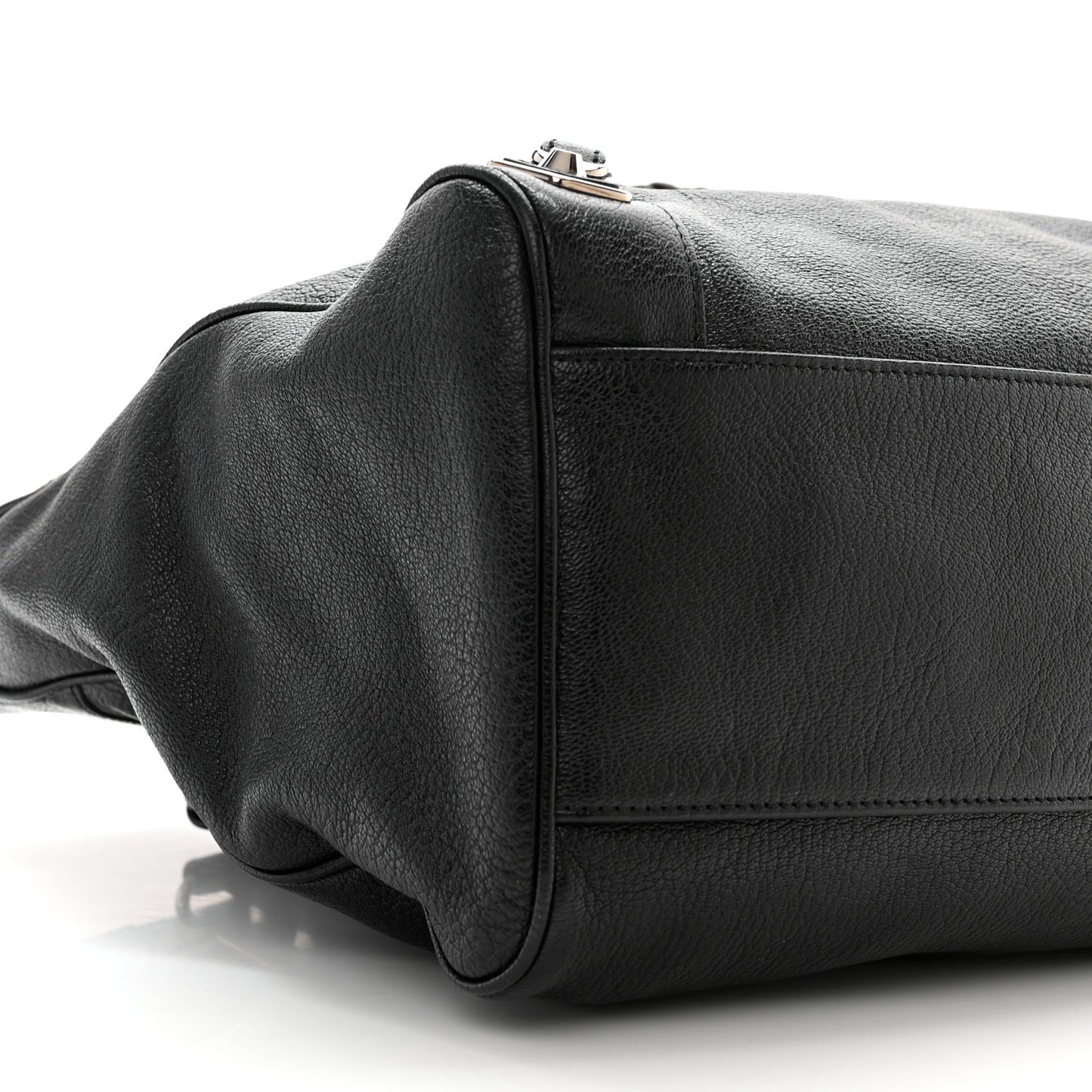 Chevre Silver Metallic Edge Hardware Velo Black