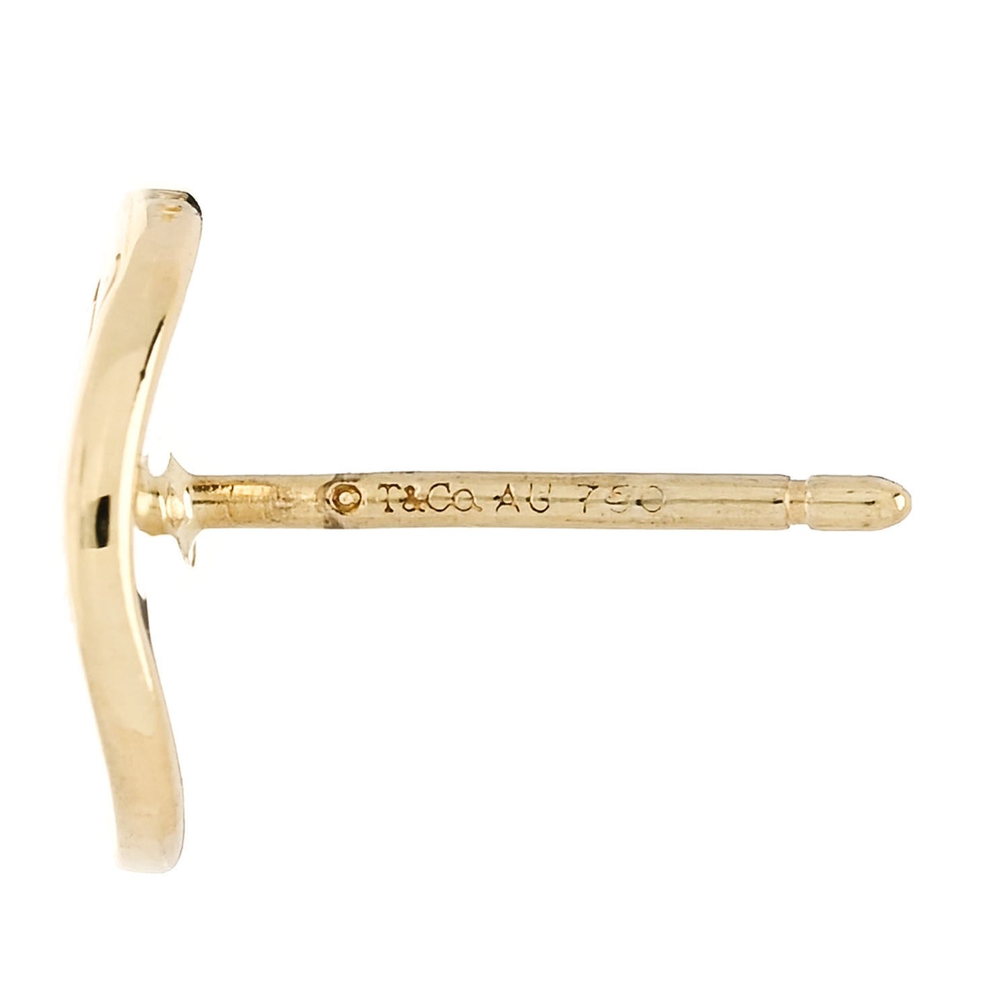 18K Yellow Gold Notes Round Stud Earrings