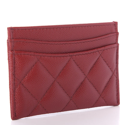 Chanel Caviar Quilted Card Holder Dark Red 3 of 10