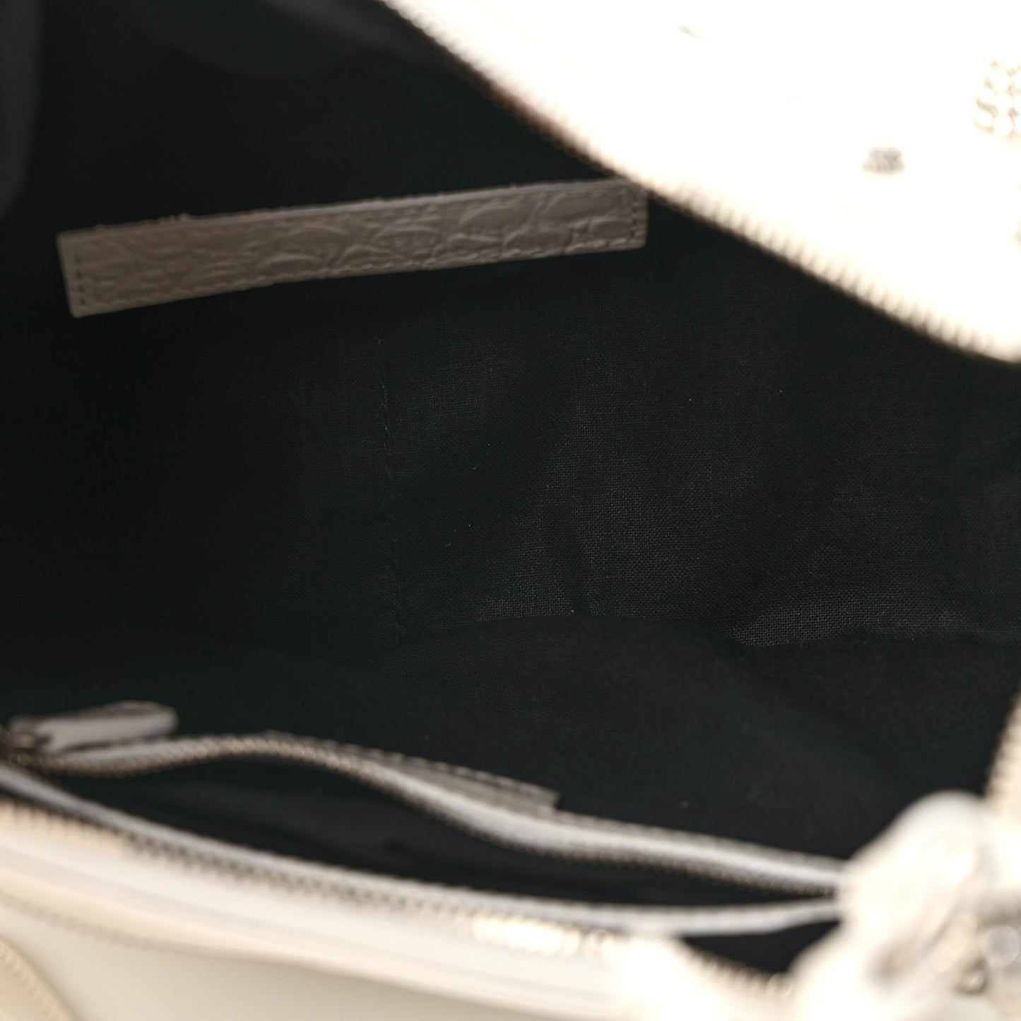 Extra Supple Calfskin Crocodile Embossed Small Le Cagole Shoulder Bag White