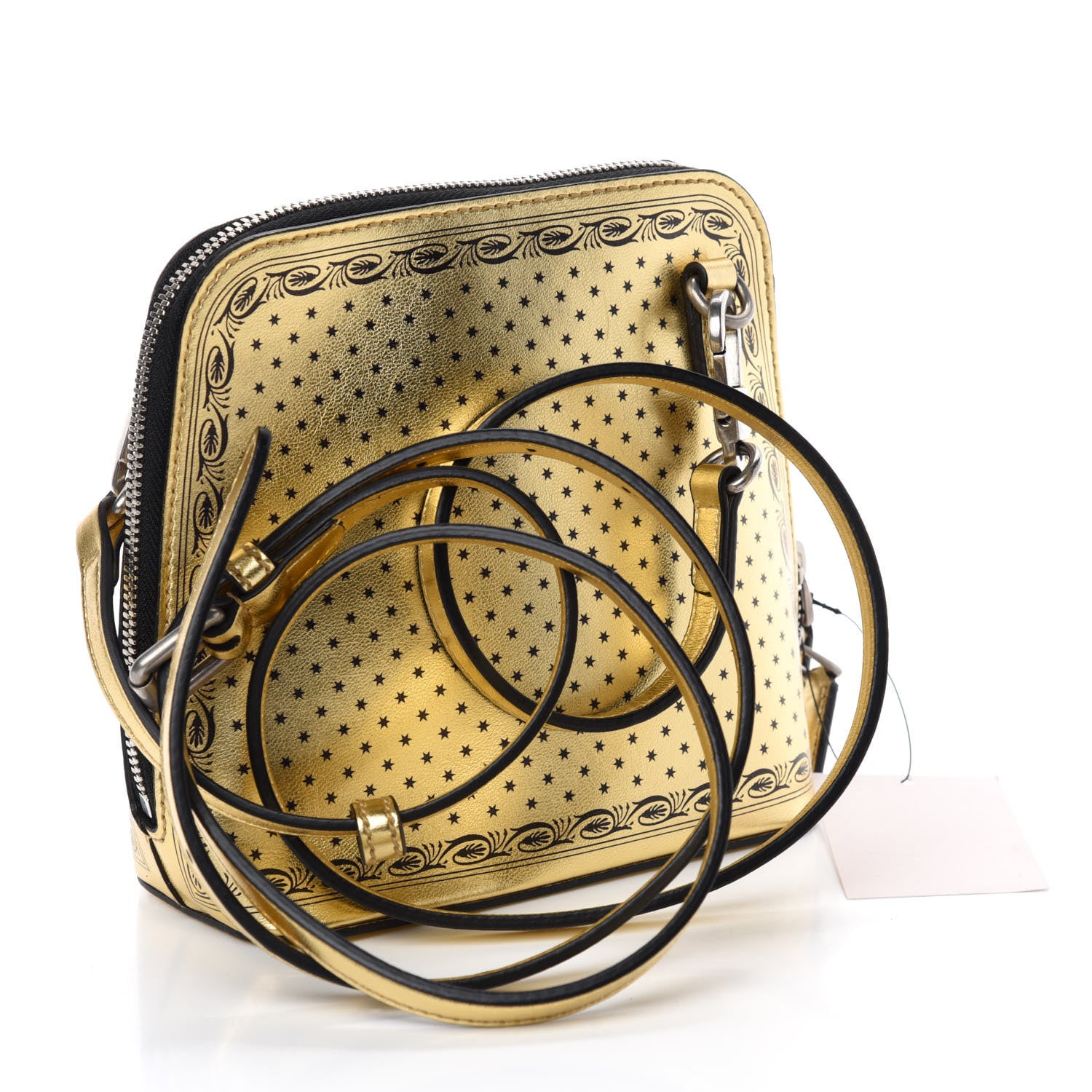 Gucci X SEGA Calfskin GUCCY Stars Mini Dome Shoulder Bag Gold 3 of 10