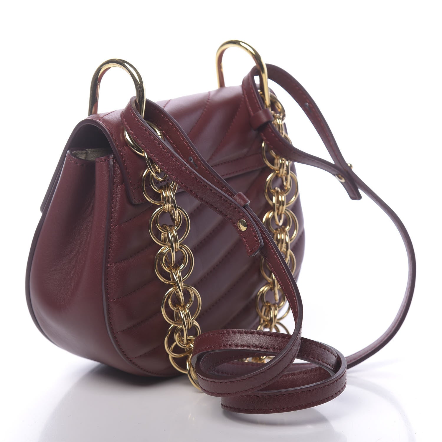 Chloe Calfskin Quilted Mini Drew Bijou Shoulder Bag Plum Purple 3 of 11