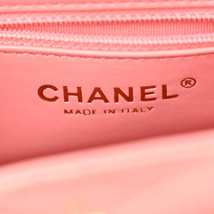 Chanel Shiny Aged Calfskin Quilted Nano Kelly Shopper Coral Pink 6 of 12