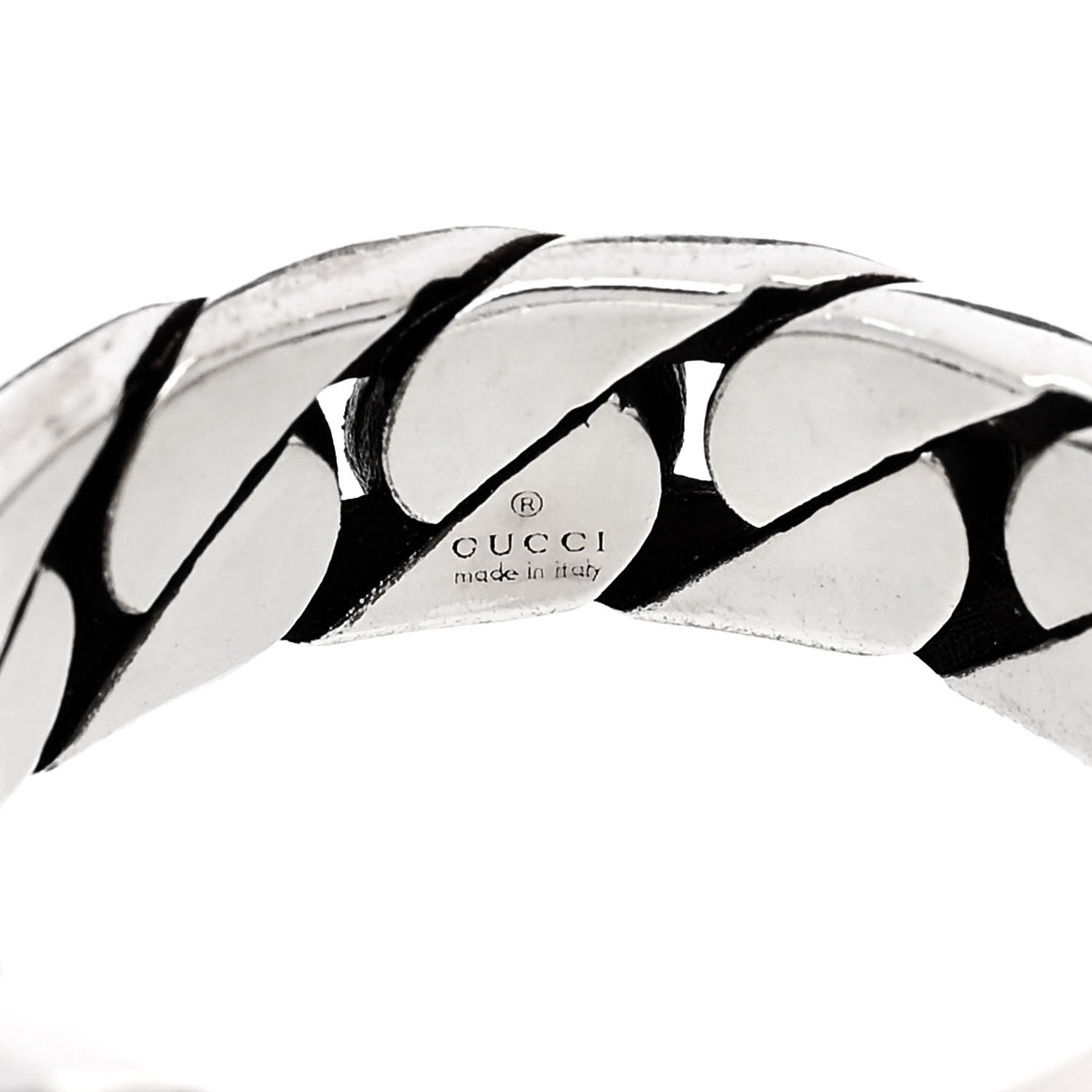 Gucci Sterling Silver Interlocking G Chainlink Band Ring 54 7 4 of 6