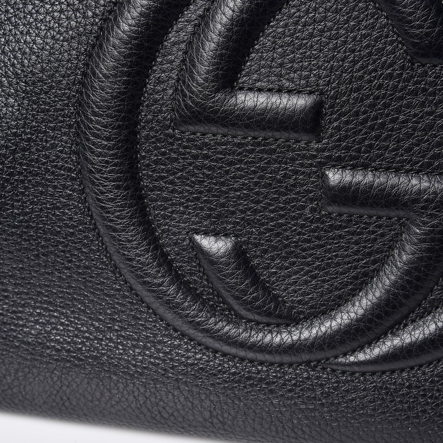 Pebbled Calfskin Medium Soho Bowler Black