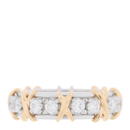 Tiffany Platinum 18K Yellow Gold Diamond Schlumberger Sixteen Stone Ring 53 6.5 3 of 4