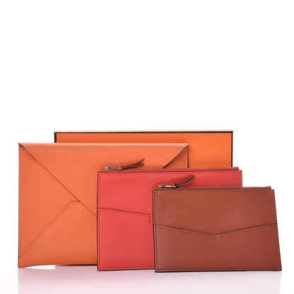 Hermes Swift Envelope Trio Wallet Orange Rouge Tomate Cuivre 10 of 10