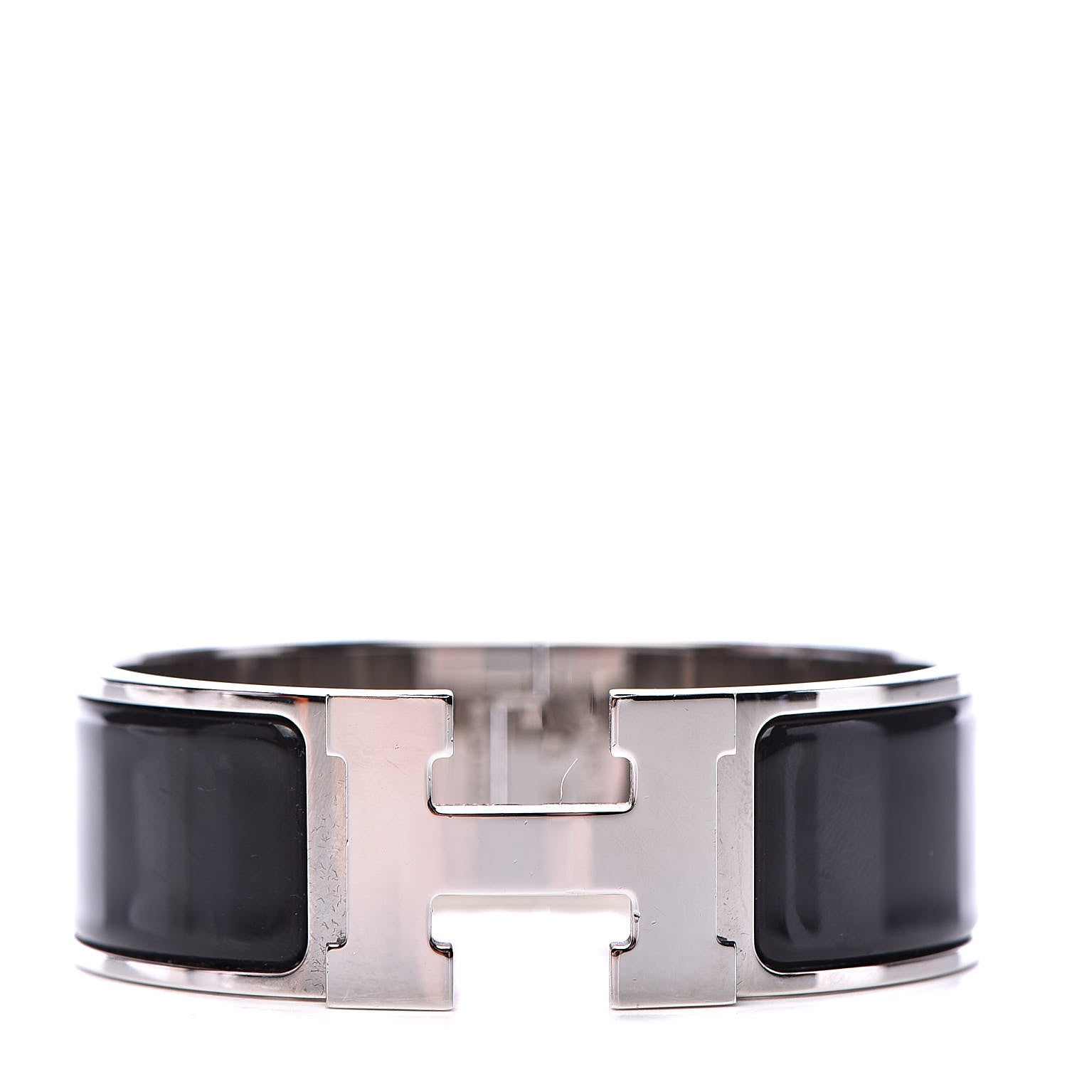 Hermes Enamel Wide Clic Clac H Bracelet PM Black 1 of 6